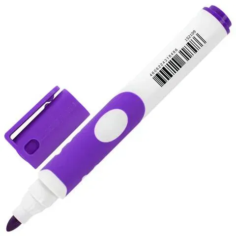 Маркер стираемый для белой доски ФИОЛЕТОВЫЙ, BRAUBERG "SOFT", 5 мм, резиновая вставка, 152109 BRAUBERG Цена с НДС за 1 штуку