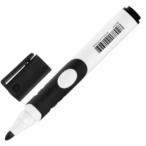 Маркер стираемый для белой доски ЧЕРНЫЙ, BRAUBERG "SOFT", 5 мм, резиновая вставка, 151248 BRAUBERG Цена с НДС за 1 штуку