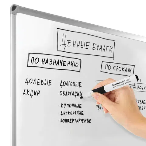 Маркер стираемый для белой доски ЧЕРНЫЙ, BRAUBERG "SOFT", 5 мм, резиновая вставка, 151248 BRAUBERG Цена с НДС за 1 штуку