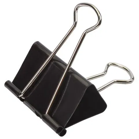 Зажимы для бумаг большие STAFF "EVERYDAY", КОМПЛЕКТ 12 шт., 51 мм, на 230 листов, черные, картонная коробка, 224610 STAFF Цена с НДС за 1 упаковку 12 штук