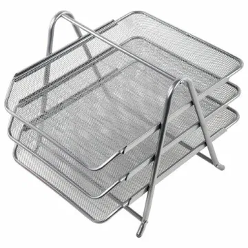 Лоток горизонтальный металлический для бумаг, 3 секции, BRAUBERG "Germanium", А4 (267х355х295 мм), серебристый, 231953 BRAUBERG Цена с НДС за 1 штуку