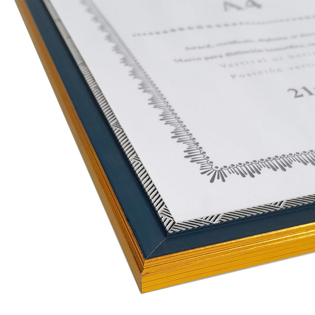 Рамка пластиковая со стеклом 21х29.7, синий мрамор, GROSS Цена с НДС за 1 штуку