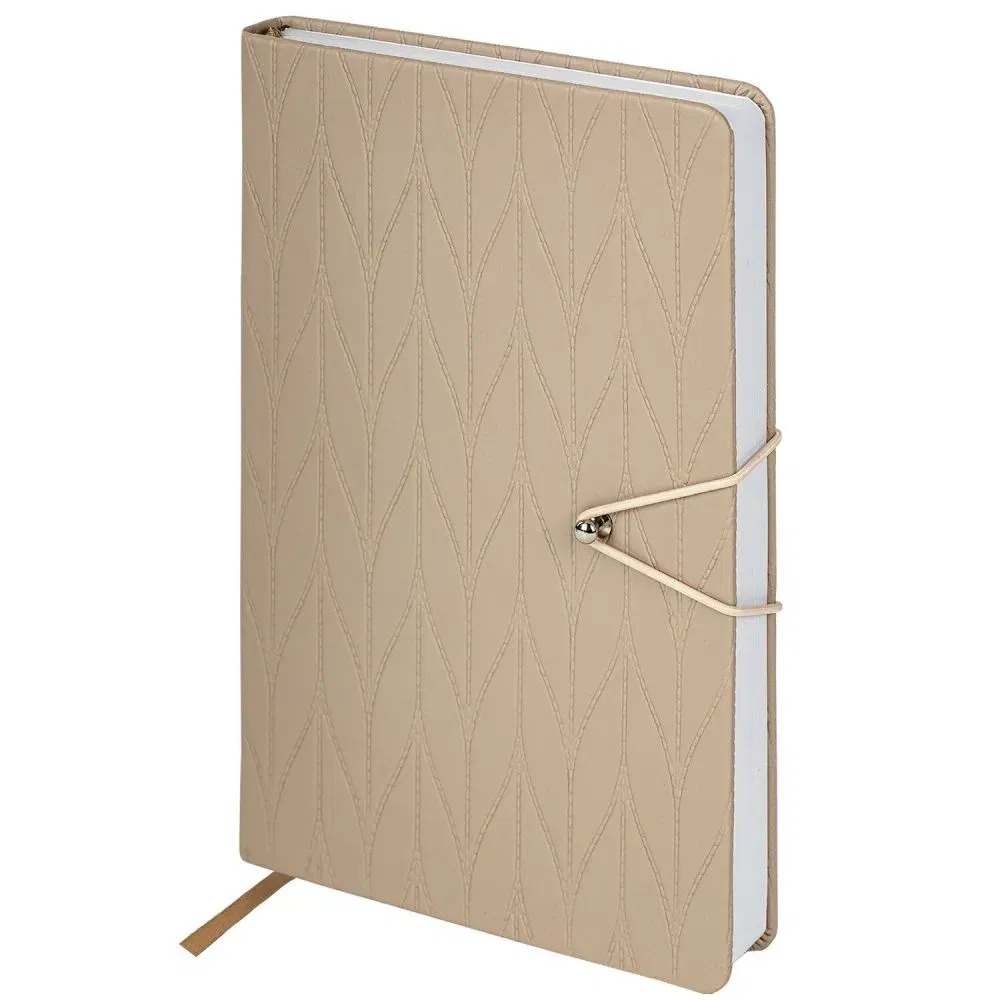Ежедневник недатированный А5 138х213 мм, BRAUBERG "Braided", под кожу, гвоздик 160 л., бежевый, 116598 BRAUBERG Цена с НДС за 1 штуку