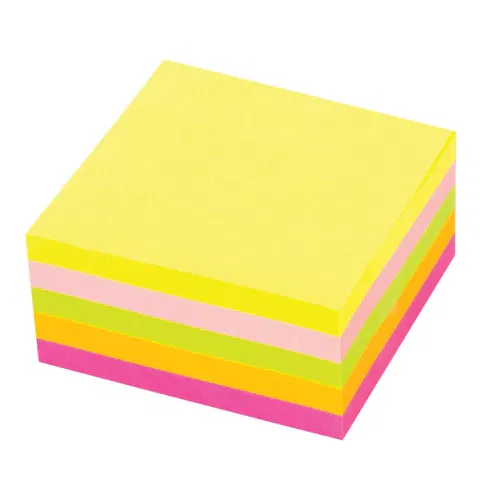 Блок самоклеящийся (стикеры) STAFF НЕОНОВЫЙ, 76х76 мм, 400 листов, 5 цветов, 129351 STAFF Цена с НДС за 1 штуку