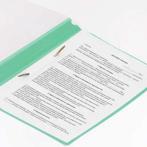 Скоросшиватель пластиковый BRAUBERG, А4, 130/180 мкм, бирюзовый, 228675 BRAUBERG Цена с НДС за 1 штуку