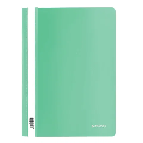 Скоросшиватель пластиковый BRAUBERG, А4, 130/180 мкм, бирюзовый, 228675 BRAUBERG Цена с НДС за 1 штуку