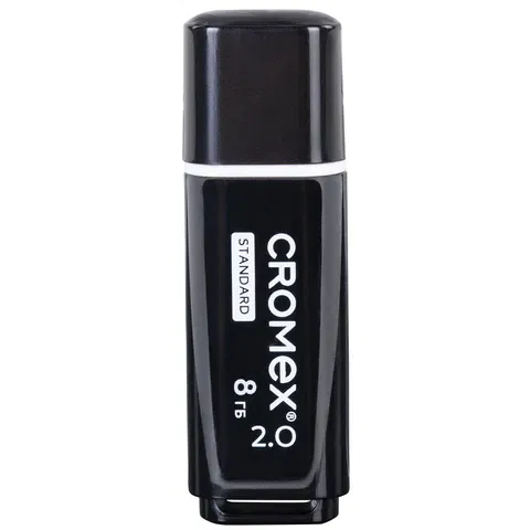 Флеш-диск 8 GB, CROMEX (КРОМЕКС) Standard USB 2.0, черный, 514157 Цена с НДС за 1 штуку