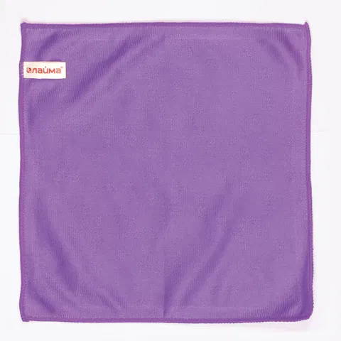 Салфетка из МИКРОФИБРЫ для стекол и зеркал 30х30 см, фиолетовая, 280 г/м2, LAIMA, 601248 LAIMA Цена с НДС за 1 штуку