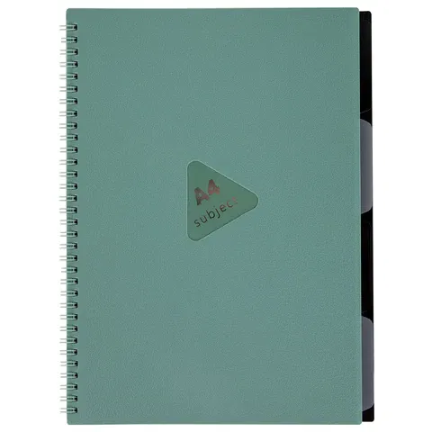 Тетрадь обложка пластик, А4 80 л., гребень, 4 разделителя, клетка, BRAUBERG, зеленый, 405363 BRAUBERG Цена с НДС за 1 штуку