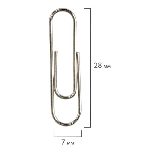 Скрепки STAFF "EVERYDAY", 28 мм, никелированные, 100 шт., в картонной коробке, 226758 STAFF Цена с НДС за 1 упаковку