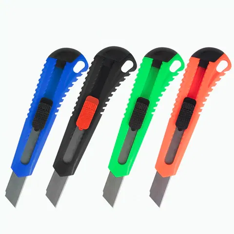 Нож канцелярский 18 мм BRAUBERG "Classic", фиксатор, корпус ассорти, упаковка с европодвесом, 230917 BRAUBERG Цена с НДС за 1 штуку