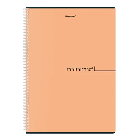 Тетрадь А4, 96 л., BRAUBERG, гребень, клетка, матовая ламинация, "Минимал_Цвет" (микс в спайке), 405319 BRAUBERG Цена с НДС за 1 штуку