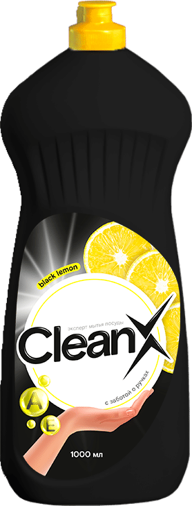 Средство для мытья посуды Clean X гель-крем для мытья посуды Black Lemon 1000 мл БАВИ Цена с НДС за 1 штуку