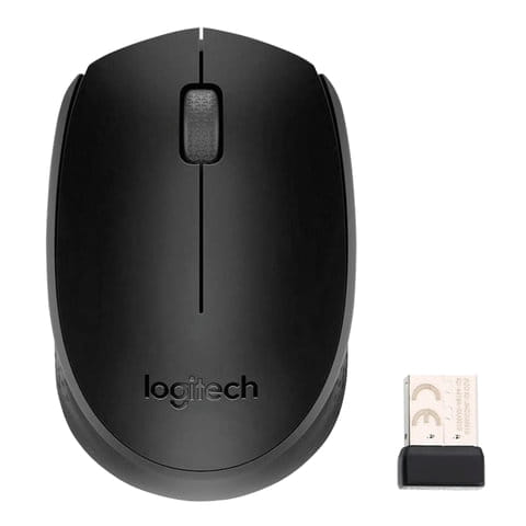 Мышь беспроводная LOGITECH B170, 2 кнопки + 1 колесо-кнопка, оптическая, черная LOGITECH Цена с НДС за 1 штуку