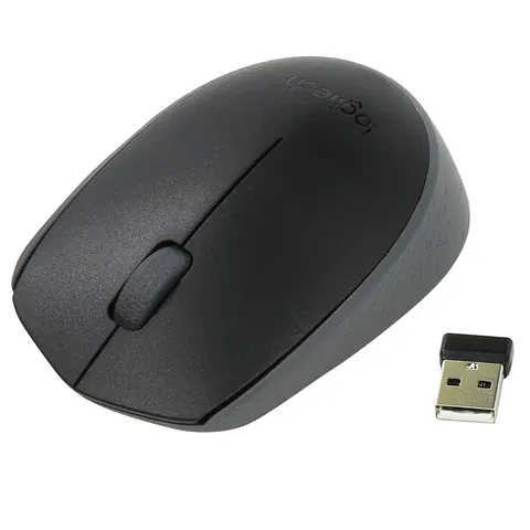 Мышь беспроводная LOGITECH M171, 2 кнопки + 1 колесо-кнопка, оптическая, черная LOGITECH Цена с НДС за 1 штуку