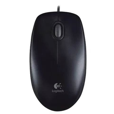 Мышь проводная LOGITECH B100, USB, 2 кнопки + 1 колесо-кнопка, оптическая, черная LOGITECH Цена с НДС за 1 штуку
