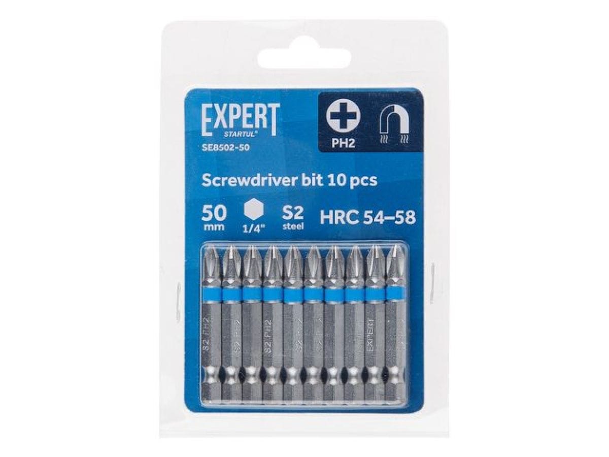 Насадка крестообразная PH2 50мм 10шт EXPERT STARTUL (SE8502-50) (бита Phillips магнитная) EXPERT STARTUL Цена с НДС