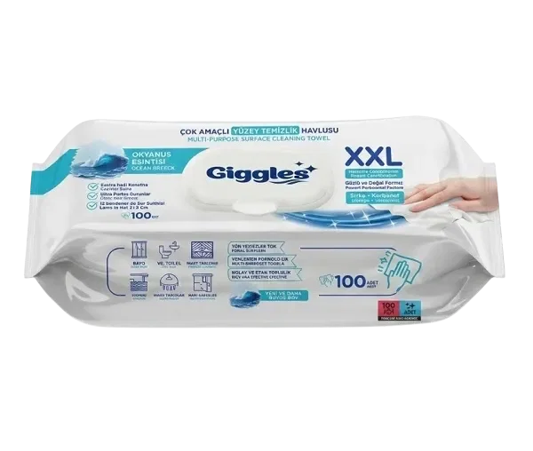 Салфетки влажные для уборки, 100 шт, GIGGLES, в ассорт. Турция GIGGLES Цена с НДС