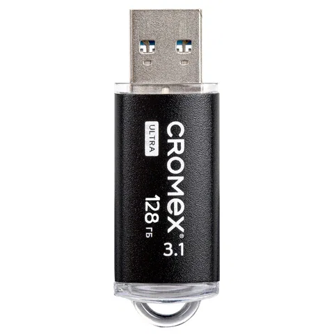 Флеш-диск 128GB CROMEX Ultra USB 3.1, металлический корпус, черный, 514165 CROMEX Цена с НДС