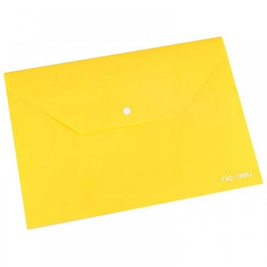 Папка-конверт на кнопке, A4, 180мкм, жёлтая, с рисунком DELI Цена с НДС за 1 штуку