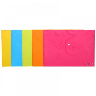 Папка-конверт на кнопке, A4, 180мкм, розовая, с рисунком DELI Цена с НДС за 1 штуку