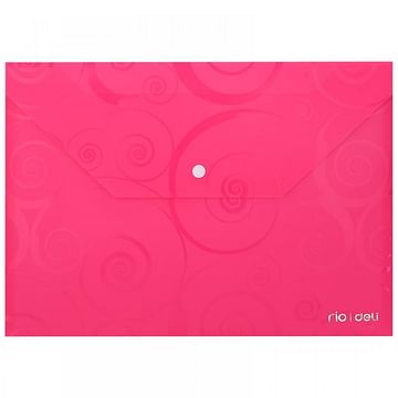 Папка-конверт на кнопке, A4, 180мкм, розовая, с рисунком DELI Цена с НДС за 1 штуку