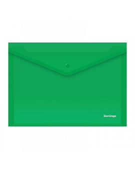 Папка-конверт на кнопке, A4, 180мкм, зеленая Berlingo Цена с НДС за 1 штуку