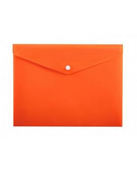 Папка-конверт на кнопке, A4, 180мкм, оранжевая (полупрозрачная) Berlingo Цена с НДС за 1 штуку