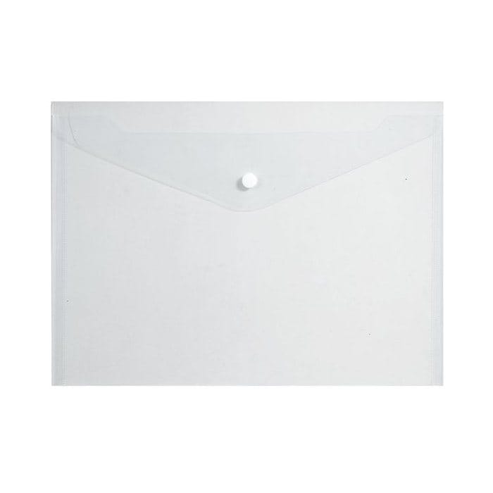 Папка-конверт на кнопке, A4, 180мкм, прозрачная Berlingo Цена с НДС за 1 штуку