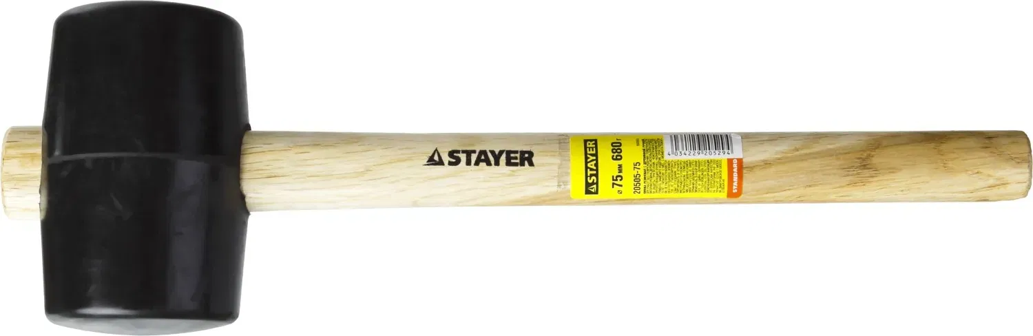 Киянка резиновая, масса головы 0.68кг, диаметр 70мм, дерев. ручк. STAYER Цена с НДС за 1 штуку