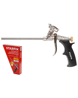 Пистолет для монтажной пены (в комплекте 2 насадки) (SM-63252-1) STARFIX Цена с НДС за 1 штуку, код товара 14919