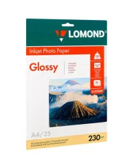 Фотобумага LOMOND А4 230г/м, 25 л, ГЛЯНЦЕВАЯ LOMOND Цена с НДС за упаковку 25 листов Фотобумага LOMOND А4 230г/м, 25 л, ГЛЯНЦЕВАЯ LOMOND Цена с НДС за упаковку 25 листов