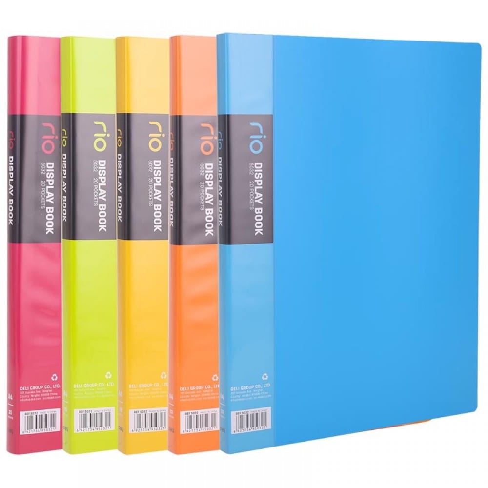 Папка с 20 вкладышами, формат A4, ширина корешка 14мм, 750мкм, DELI Цена с НДС за 1 штуку