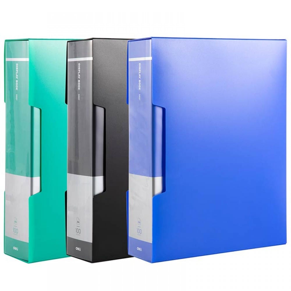 Папка со 100 вкладышами, формат A4, ширина корешка 64мм, 1,05мм DELI Цена с НДС за 1 штуку