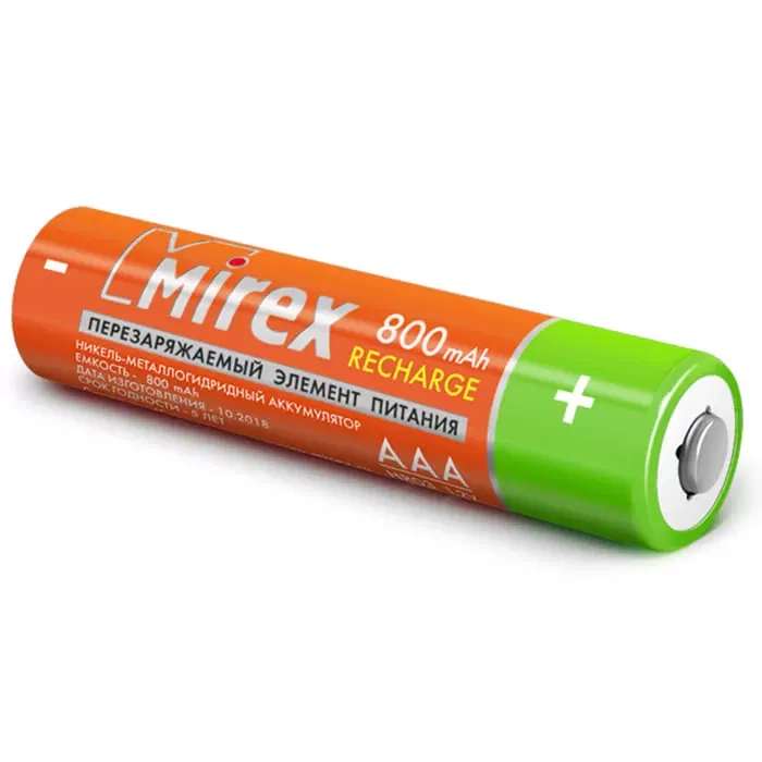 Аккумулятор Ni-MH HR03 / AAA 800mAh 1,2V 4BP Mirex Цена с НДС за 1 штуку