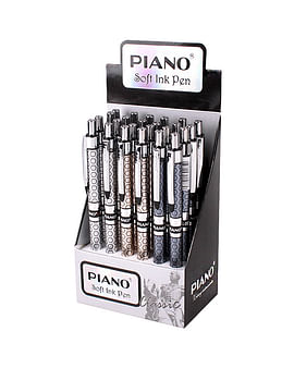Автоматическая шариковая ручка, серебристый корпус с рисунком, PS-007 Piano Цена с НДС