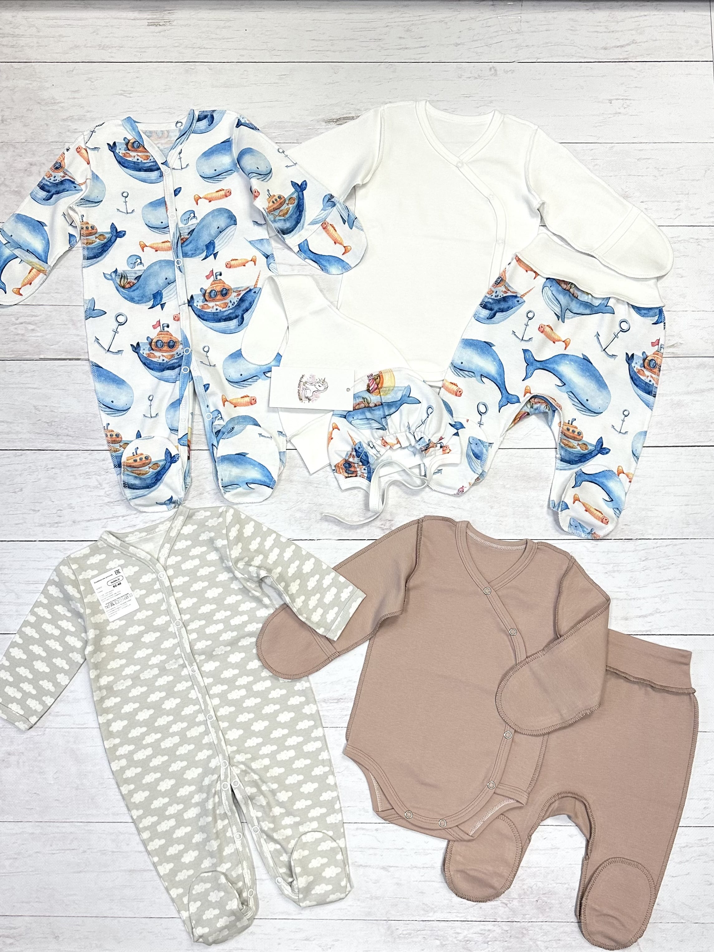 Набор одежды (2 комплекта, слип), р.62