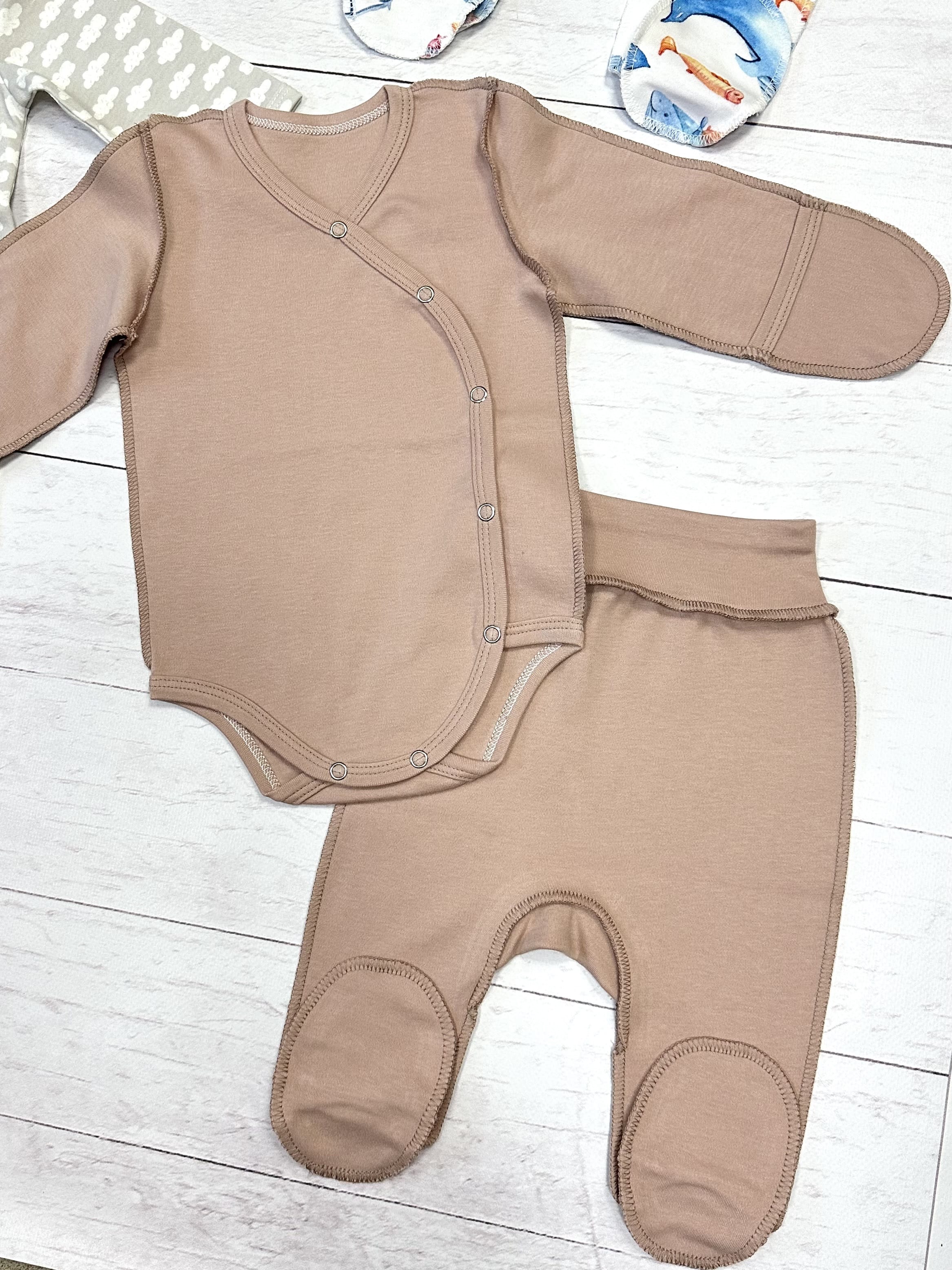 Набор одежды (2 комплекта, слип), р.62