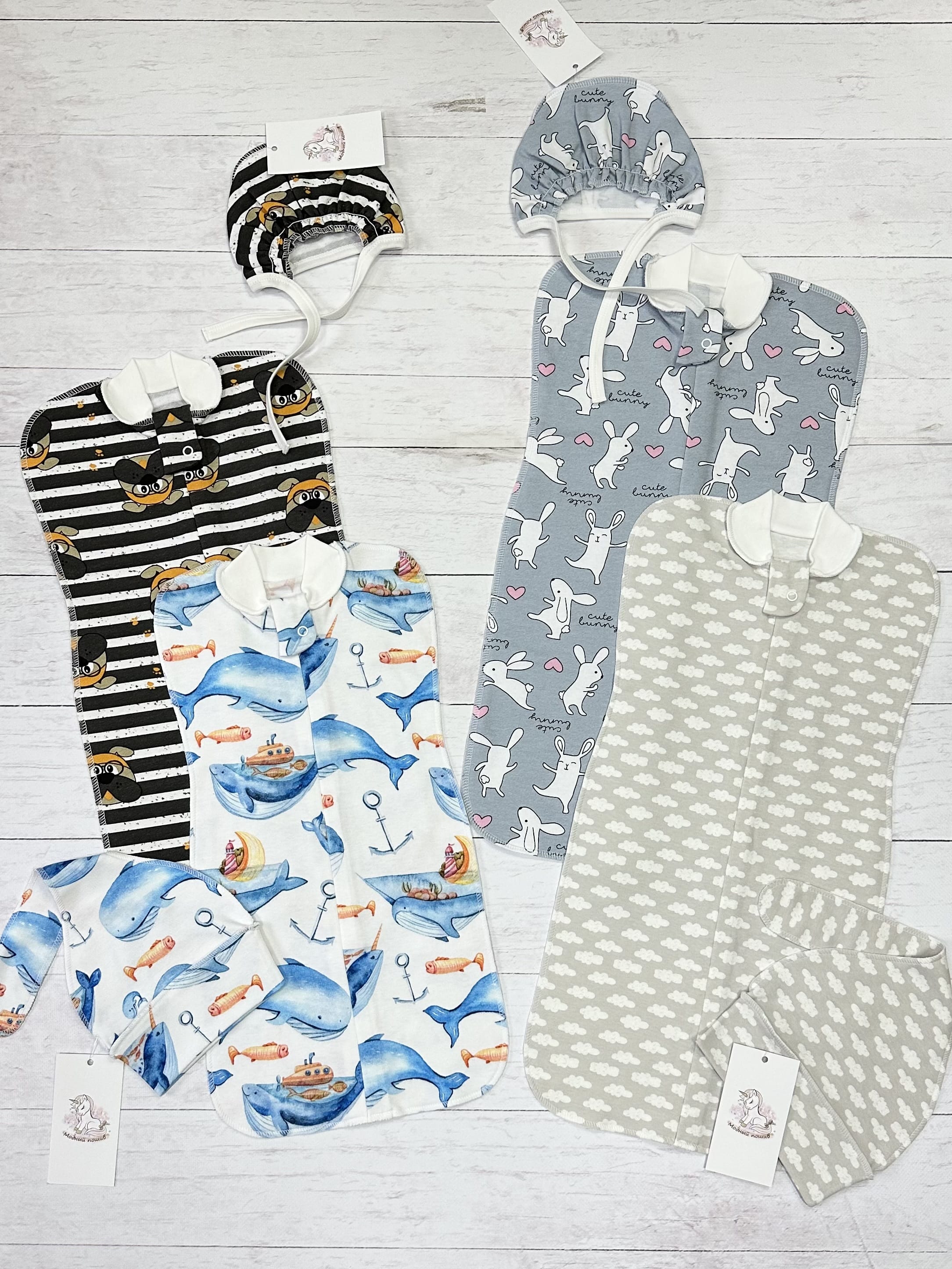 Набор пеленок-коконов (р.56 - 2 шт., р.62 - 2 шт.)