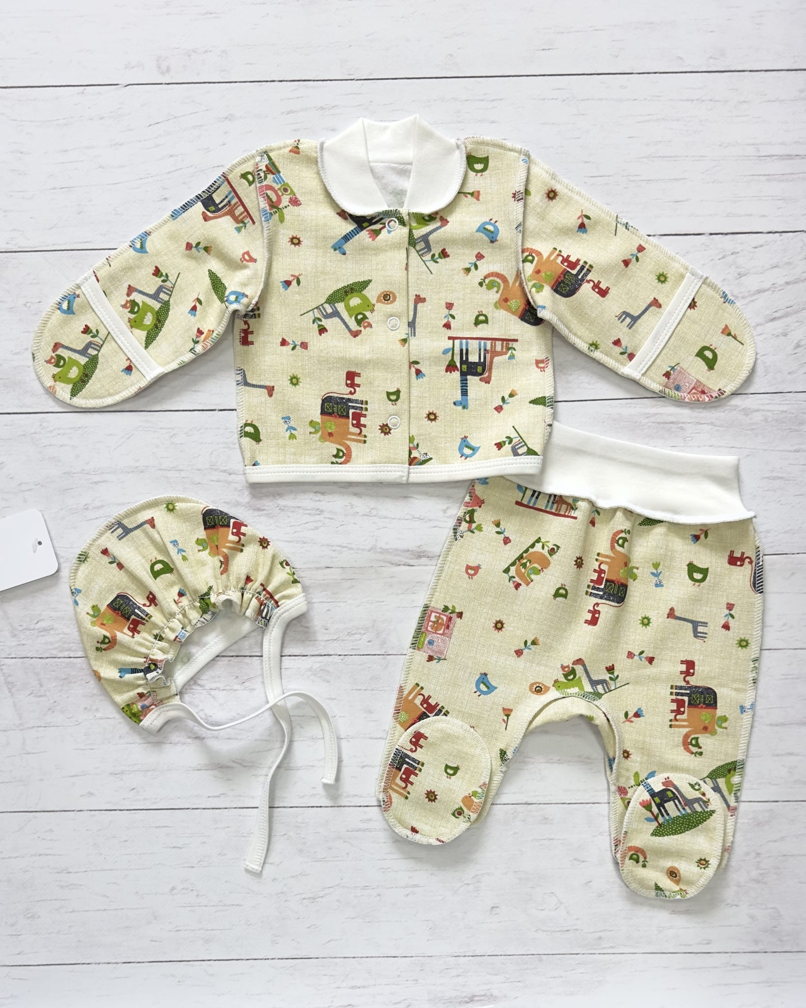 Комплект для новорожденного с НАЧЕСОМ, 3 пр. (р.56)