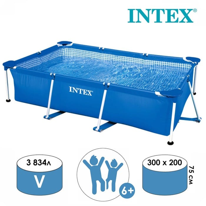 Каркасный бассейн Intex Rectangular Frame 300x200x75 (58981/28272)