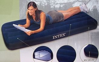 Надувной матрас Intex King Downy Royal Blue 191х76х22 (68950)