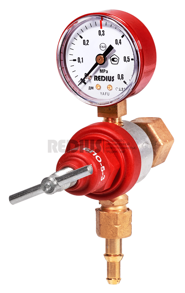 Редуктор пропановый (5м3/ч, 2,5/0,3 МПа) в коробке (в коробке) РЕДИУС