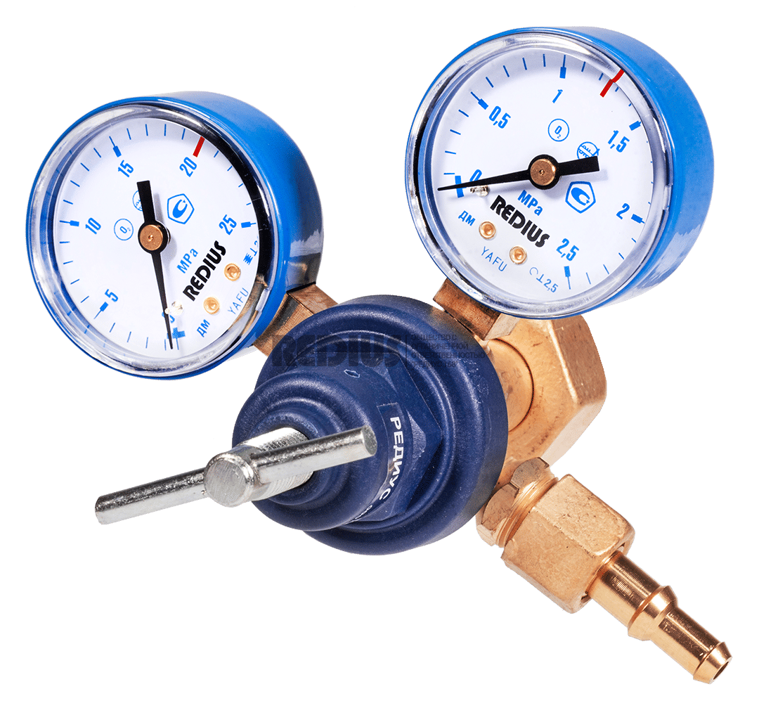 Редуктор кислородный (давл. 20/1,25 МПа, 50 м3/ч, ф9 мм) в коробке (в коробке) РЕДИУС