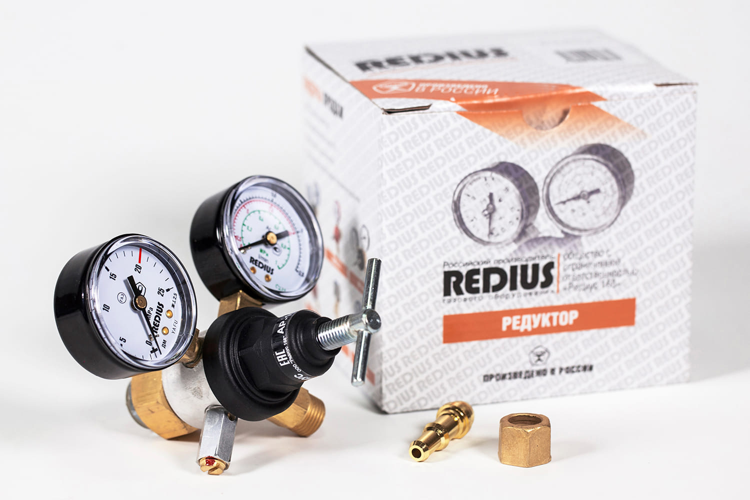 Регулятор сварочный (аргон) в коробке РЕДИУС