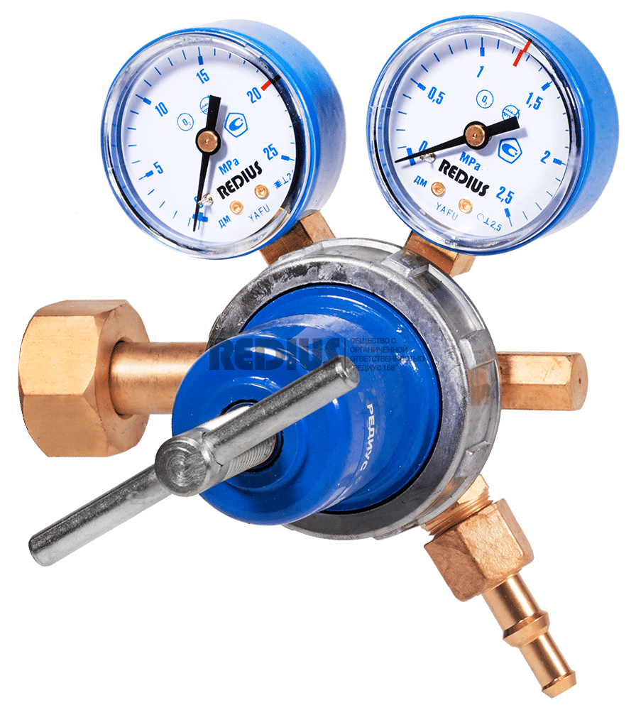 Редуктор кислородный (давл. 20/1,25 МПа, 50 м3/ч, ф6/9 мм) в коробке (в коробке) РЕДИУС