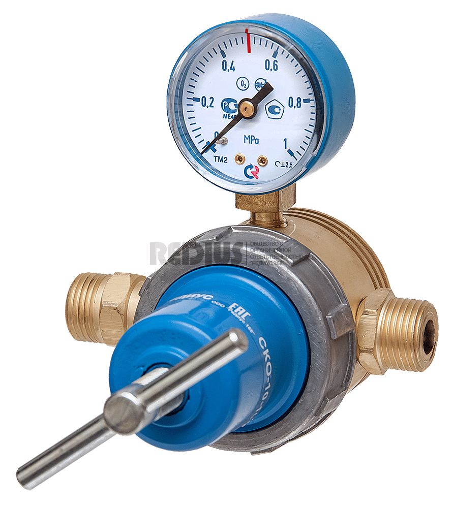 Редуктор сетевой кислородный (давл. 16/5 МПа, 100 м3/ч) (для больших расходов) РЕДИУС