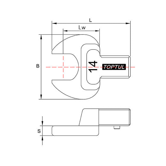 Головка рожковая 34мм для ключа динамометрич. (для ключей ANAH0108, ANAH0121, ANAJ0130) TOPTUL ANAK0134
