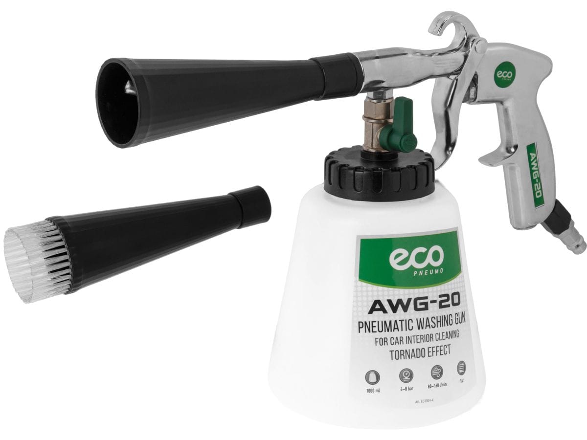 Пистолет моечный пневматический (для химчистки) (ТОРНАДОР, 160 л/мин, бак: 1000 мл, 4-8 бар) ECO AWG-20