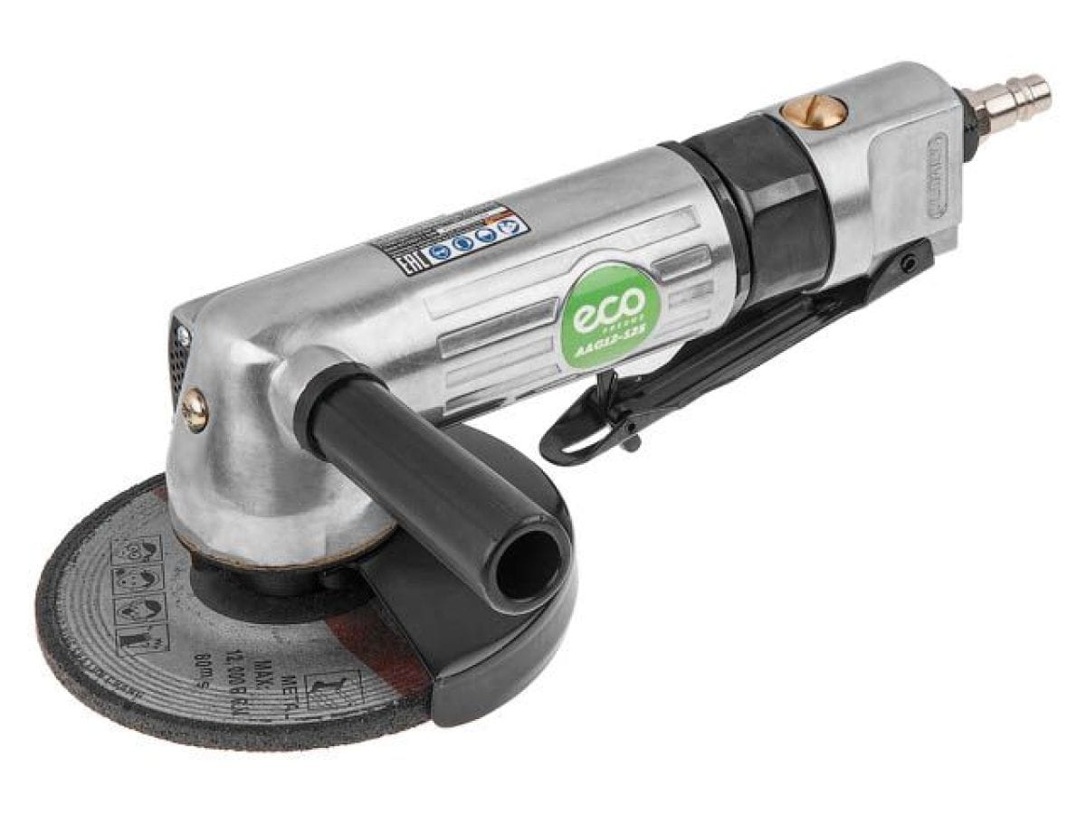 Пневмошлифмашина угловая (125 мм / 5", 11000 об/мин, 180 л/мин, бонус: зачистной диск 1 шт) ECO AAG12-125